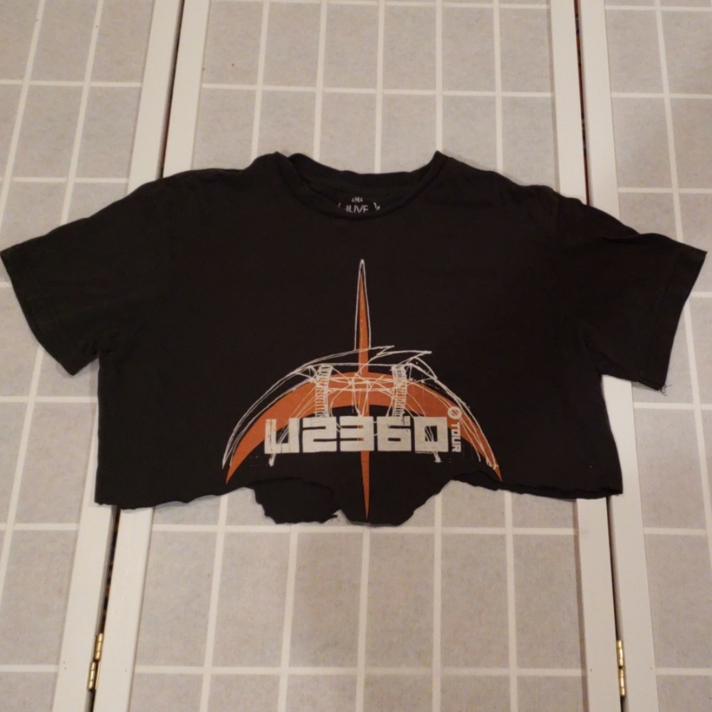 Retro U2 360 Tour 2009 Custom Crop Top M